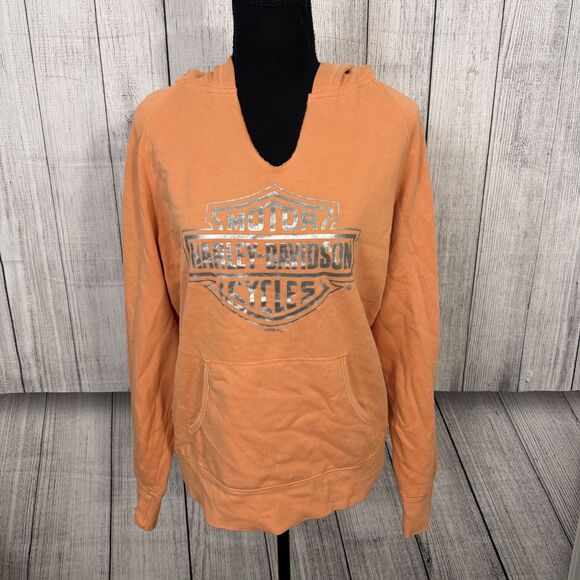 Harley-Davidson Tops - Harley-Davidson Motorcycles Women's XL Orange Long Sleeve Pullover Hoodie